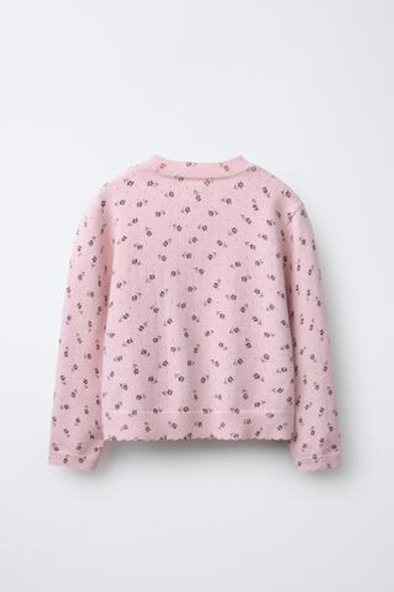ZARA КАРДИГАН С ЦВЕТОЧНЫМ ПРИНТОМ, СВЕТЛО-РОЗОВЫЙ
