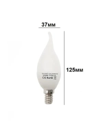 Светодиодная LED лампа C30L 5W E14 тёпл 5шт