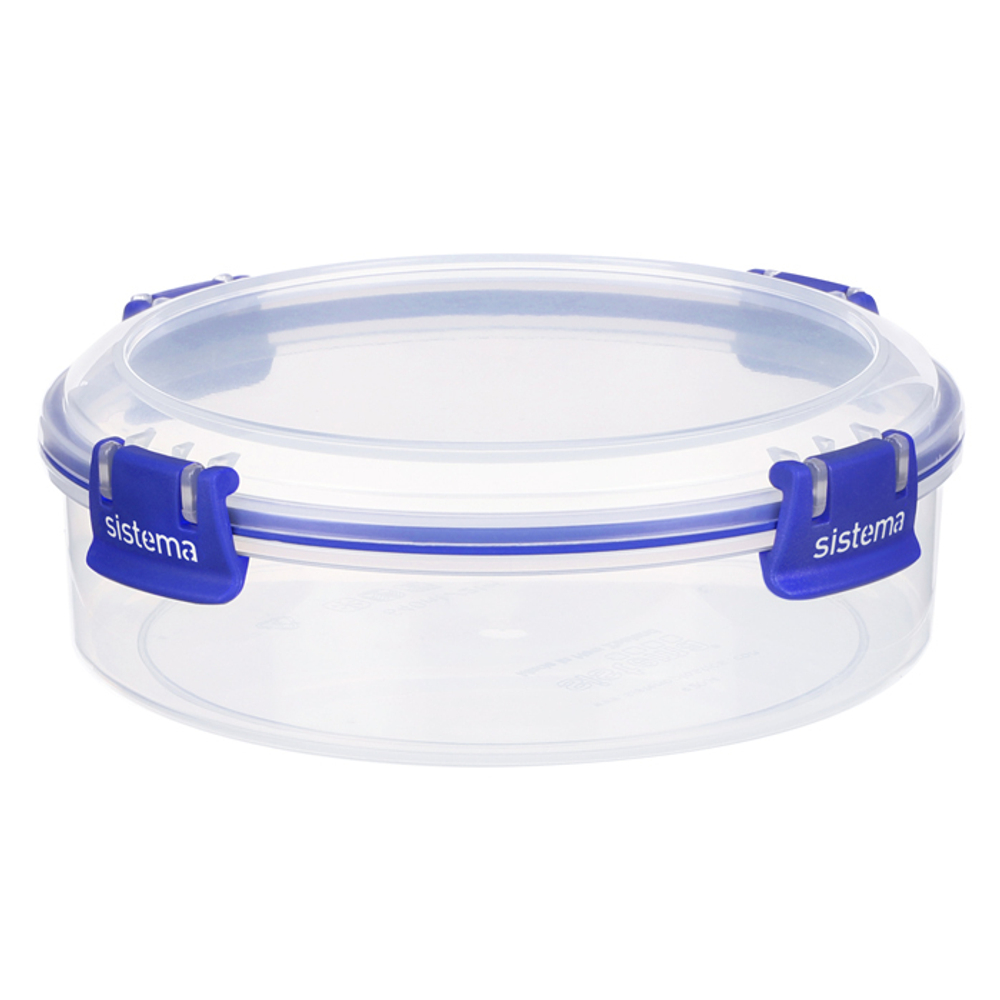 Контейнер круглый 640мл Sistema Klip It+ синий