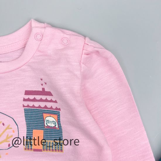 Комплект из футера Розовый/бирюза