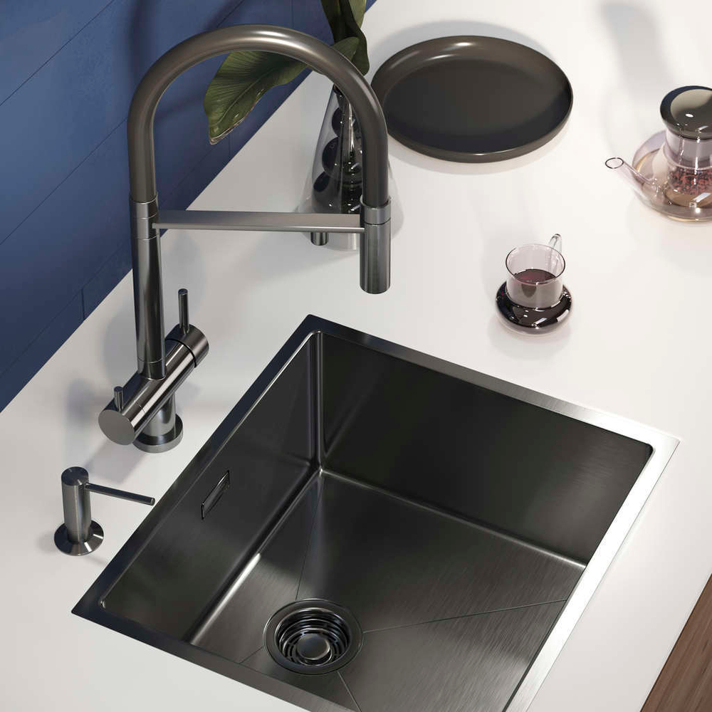 Мойка Omoikiri Taki 49-U/IF-GM нерж. сталь | Вороненая сталь