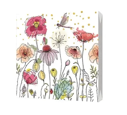 Салфетки трехслойные "Полевые цветы" 33х33см, 20шт.