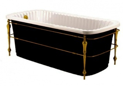 Ванна Migliore Olivia console 24381 174x80cm. бронза/черная акриловая отдельно стоящая