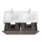 Тумба с раковиной подвесная BelBagno UNO-1200-4C-SO-СO Бежевый матовый, раковина белая BB-8099-120-2 с 2-я чашами