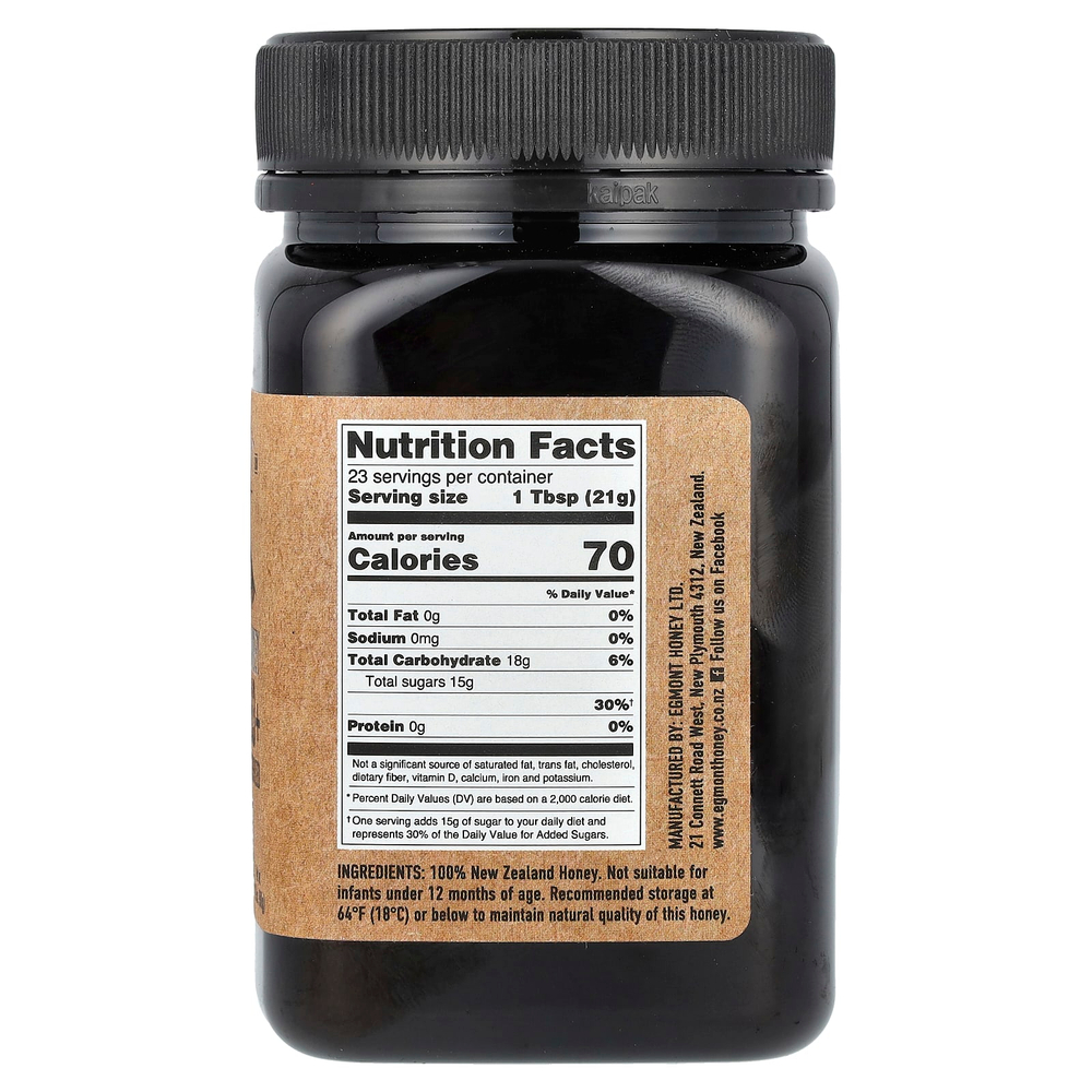 Egmont Honey, Мед манука, необработанный и непастеризованный, UMF 10+, MGO 263+, 500 г (17,6 унции)