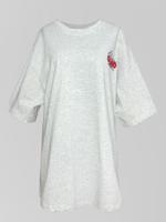 Футболка JN 5375 удлиненная свободная с принтом вишни на груди и спине