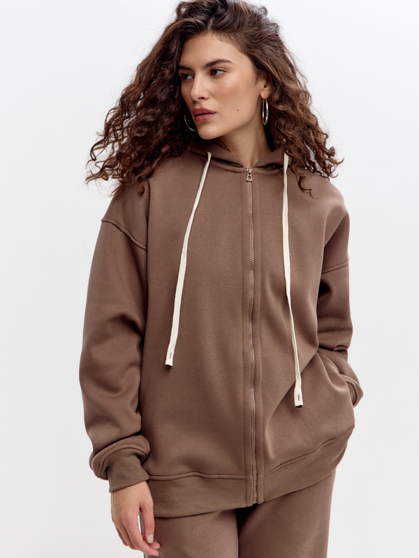 Коричневая утепленная толстовка Otto