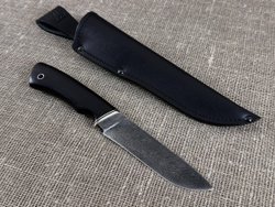 Нож "Пантера", дамасская сталь, рукоять черный граб мореный