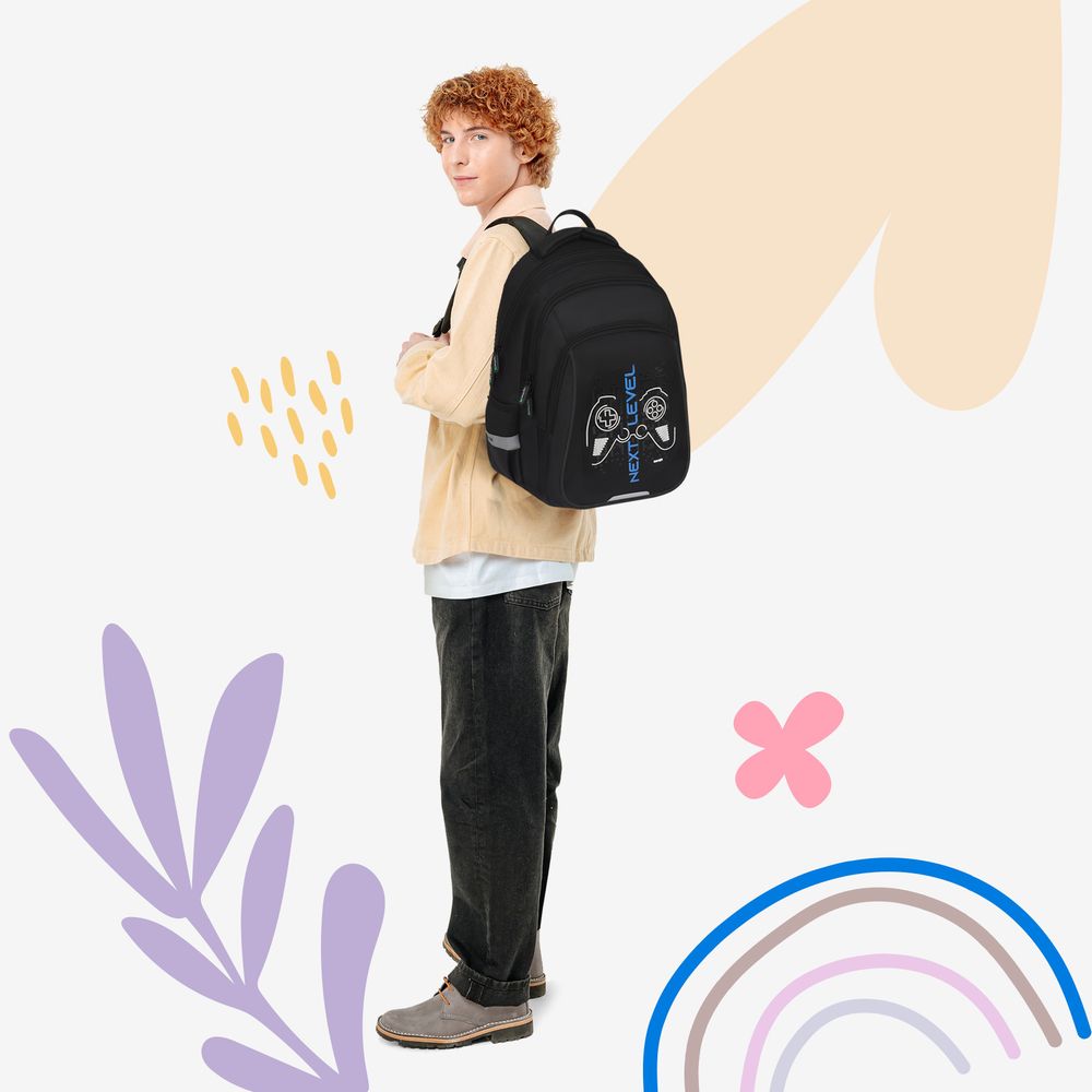 Рюкзак Berlingo Comfort "Next level" 38*27*18см, 3 отделения, 2 кармана, эргономичная спинка