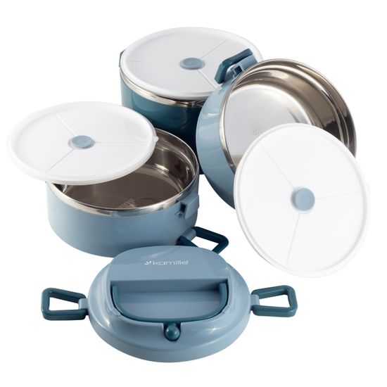 Ланч бокс тройной 2400 мл. Kamille KM-2137 пластик, нержавеющая сталь