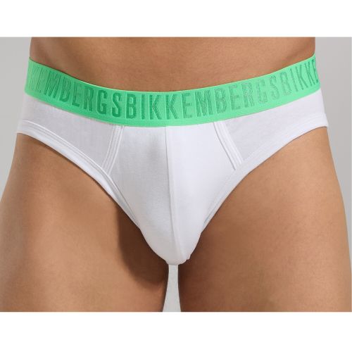 Мужские трусы брифы (белый, синий, черный) набор 3 в 1 Bikkembergs FASHION BICOLOR BKK1USP04TR