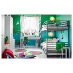 Кровать двухъярусная - IKEA SVÄRTA/SVARTA/СВЭРТА ИКЕА, 90x200см, серый