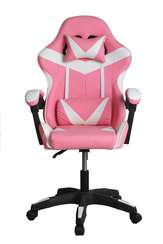 Кресло игровое Gramber Е09 Экокожа розовая/Экокожа бела