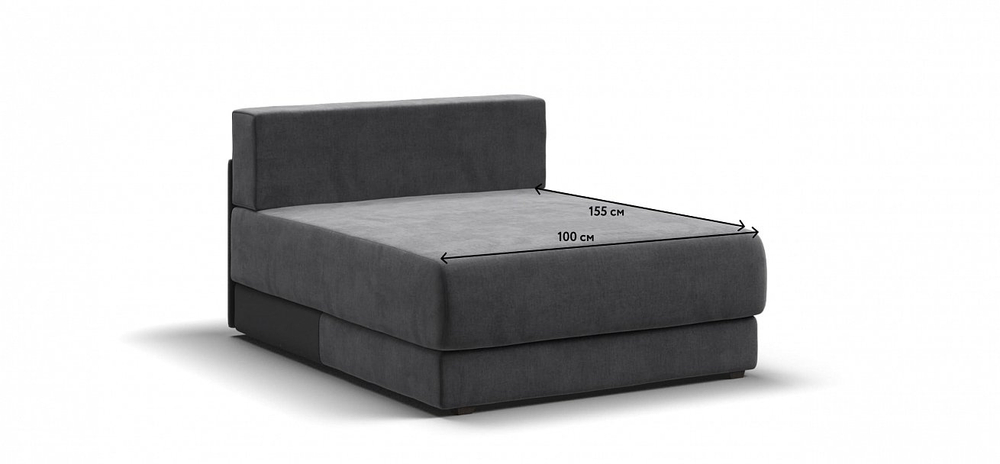 Ричмонд Модуль оттоманка Велюр Монолит серый