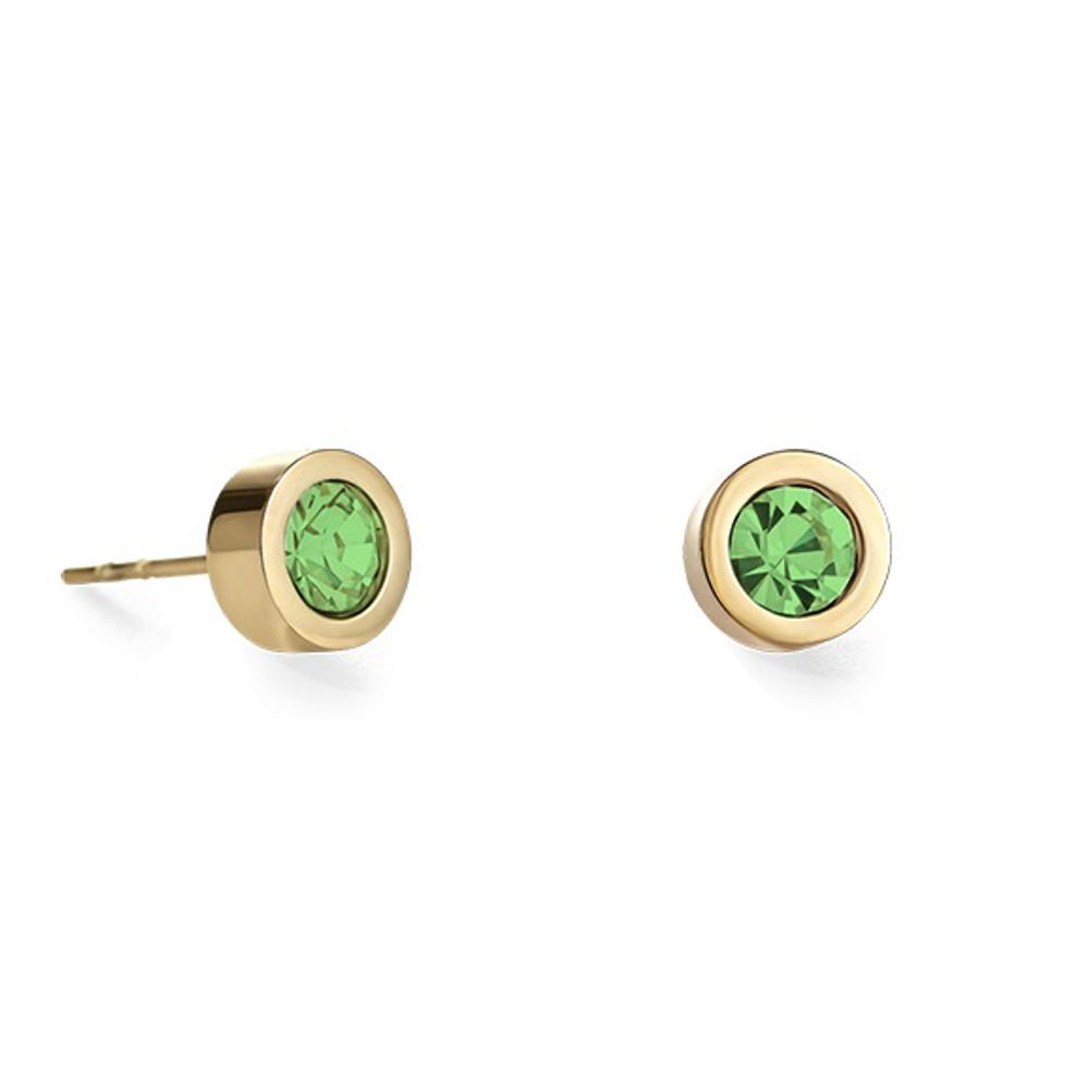 Серьги-пусеты Coeur de Lion Green-Gold 0227/21-0516