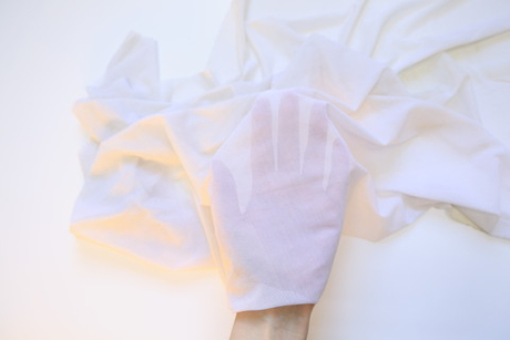 Сетка трикотаж металлик белая