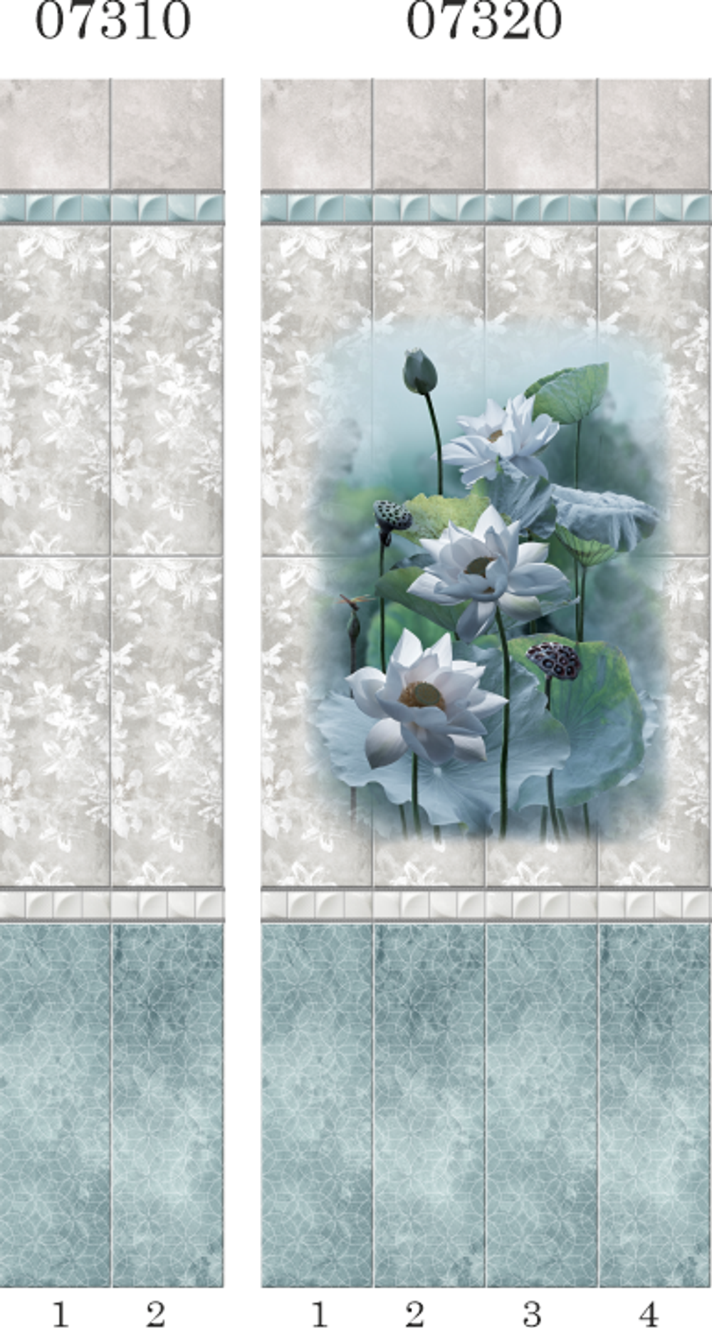 Панель ПВХ фотопечать 3D Panda Лазурь 2700х250 мм