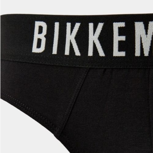 Мужские трусы брифы черные набор 2 в 1 Bikkembergs ELEGANCE BKK1USP10BI/2