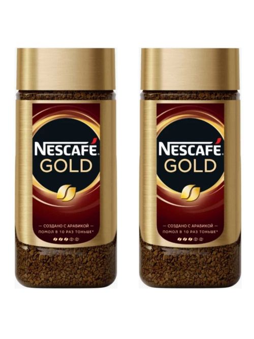 Кофе растворимый Nescafe Gold, стеклянная банка 190 г, 2 шт