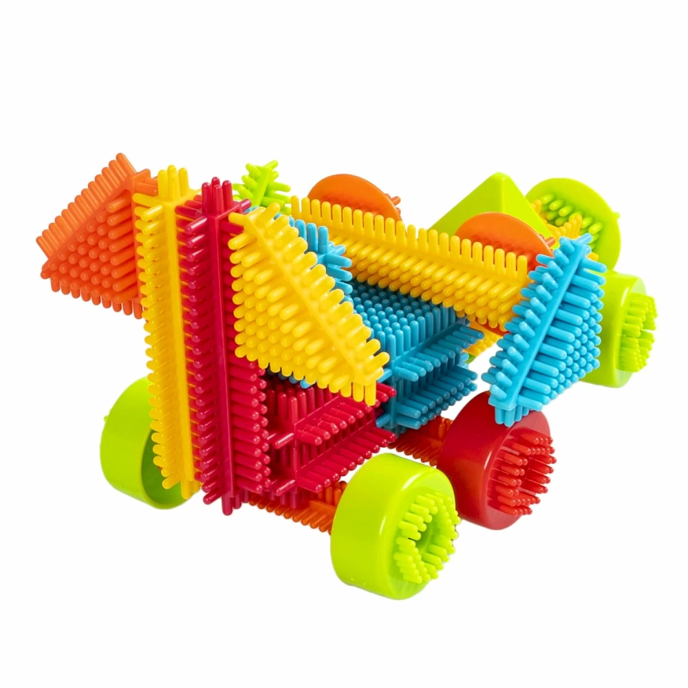 Конструктор пласт Ежик 98 дет ГОНОЧНЫЙ БОЛИД + ВЕТРЯК арт ВВ2574 (Bondibon)