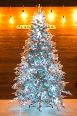 Искусственная елка Россо с лампочками, заснеженная 2,4 м. комби