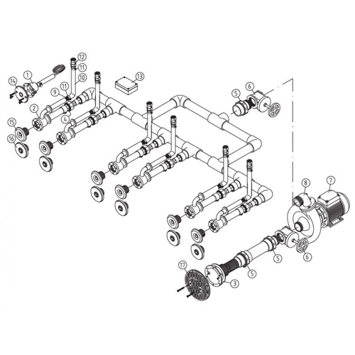 Основной комплект Standard, RG-бронза, 6 форсунок, для бетон.бас. насос-1,5 кВт, 230 В