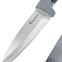 НАБОР AGNESS ИЗ 10ПР: 5 НОЖЕЙ, 4 ДОСКИ И ПОДСТАВКА, ЦВЕТ: ЧЕРНО-СЕРЫЙ