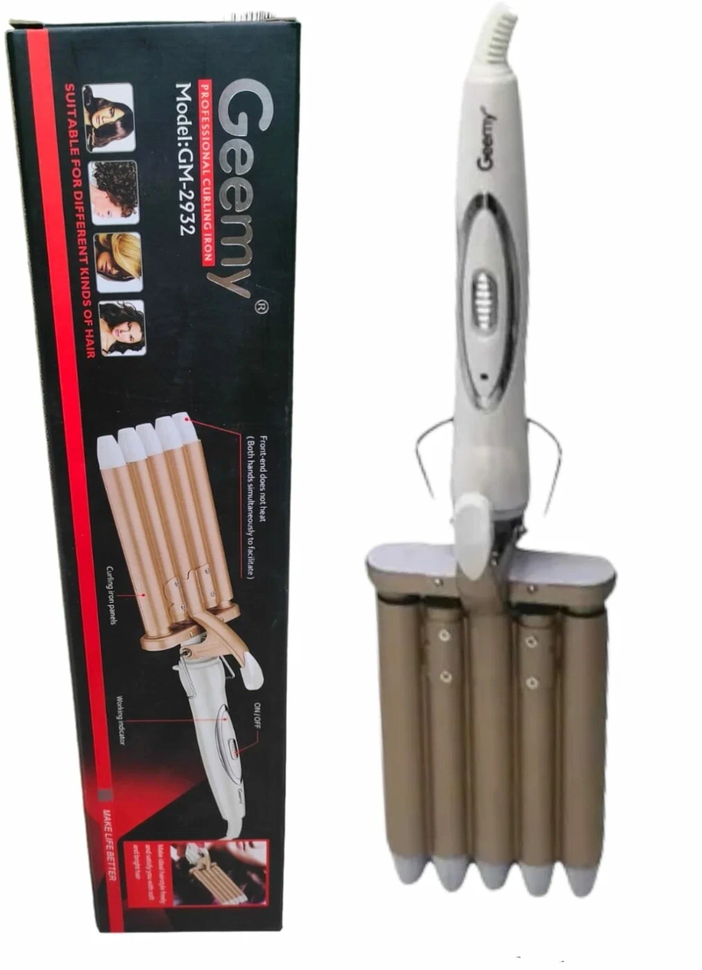 Щипцы-плойка пятиволновая с керамическим покрытием для завивки волос GM-2932