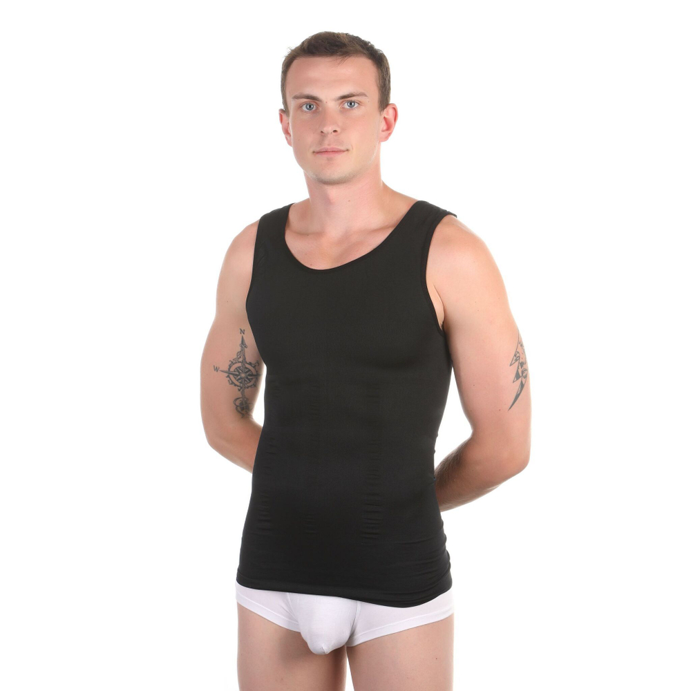 Мужская утягивающая майка (Размер: L) (Цвет: черный)