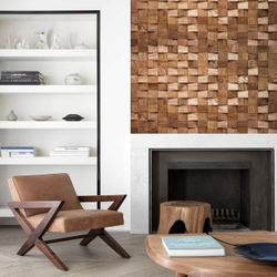 Деревянная мозаика для стен Wood Mosaic Спил Дуб цвет орех