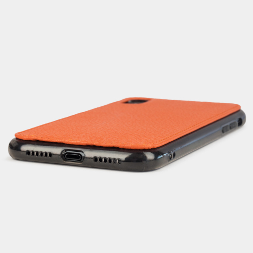 Чехол-накладка для iPhone XR из натуральной кожи теленка, оранжевого цвета