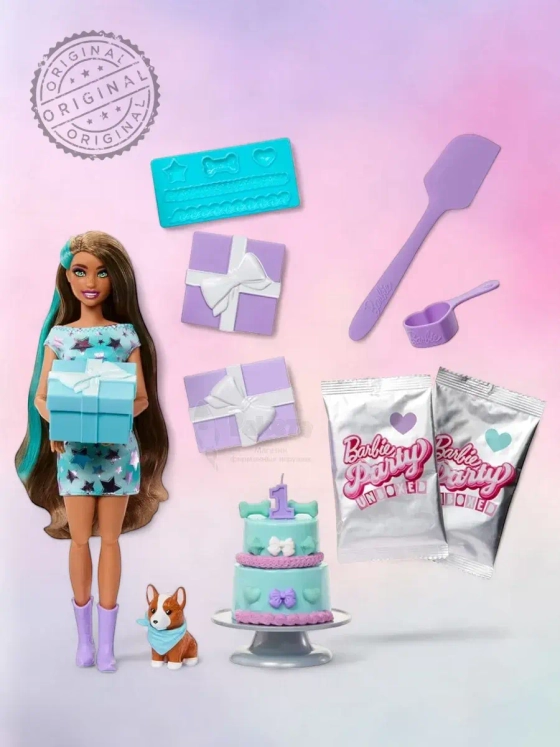 Кукла Барби Вечерка-сюрприз в бирюзовых тонах JFG72