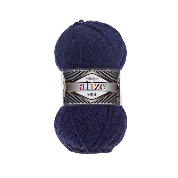 Пряжа Alize (Ализе) Superlana Midi / уп.5 мот. по 100 г, 170м, 058 темно-синий A
