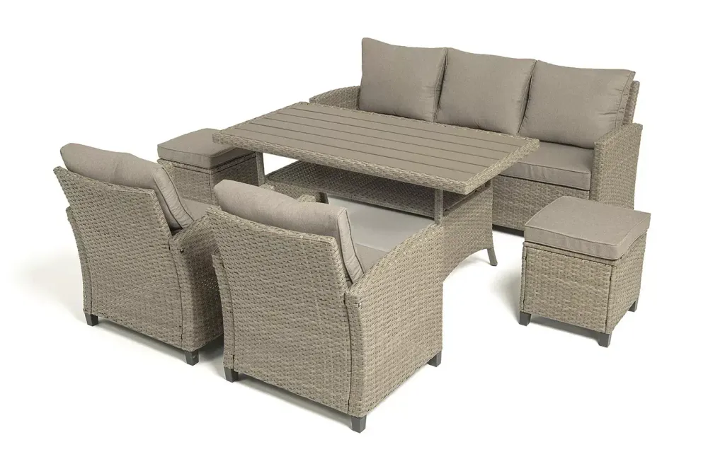 "Мэдисон" обеденная группа из искусственного ротанга, цвет соломенный