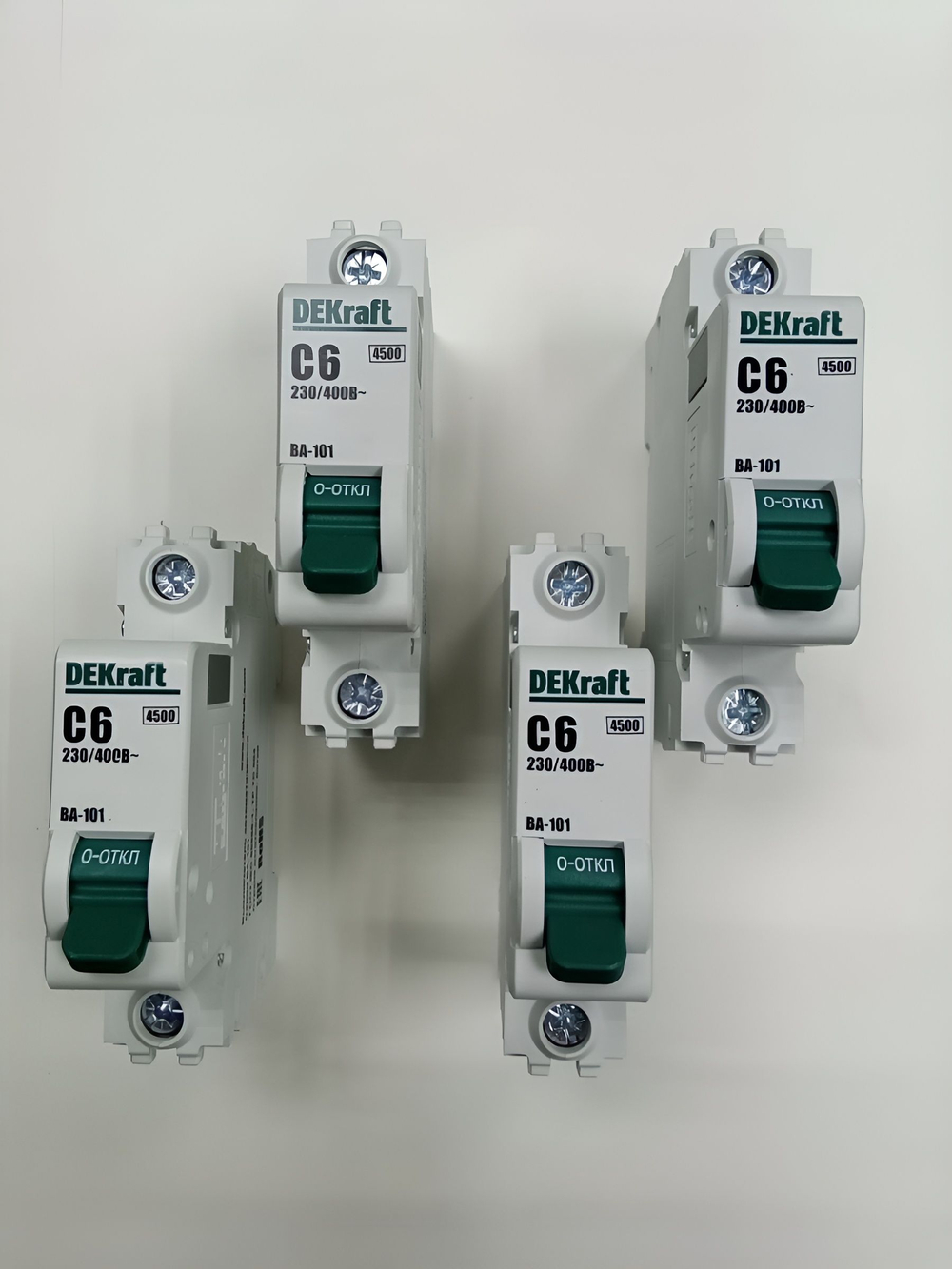 Автоматический выключатель 1-пол. 6А тип C 4,5кА серия ВА-101 DEKraft (4шт)