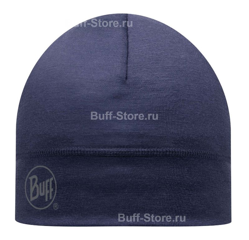 Тонкая шерстяная шапка Buff Denim Фото 1