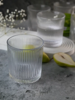 Набор ребристых бокалов для виски, 350 мл. 6 шт. Прозрачные