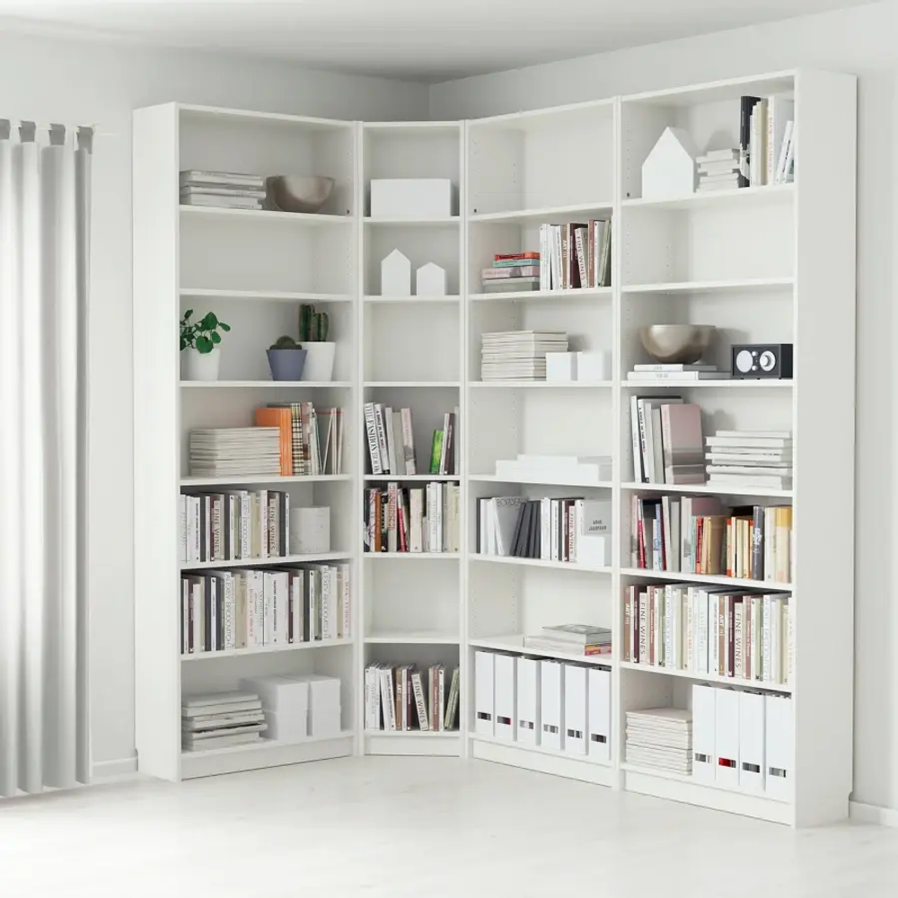 Угловой книжный шкаф - BILLY IKEA/БИЛЛИ ИКЕА, 28х135/215х237 см, белый