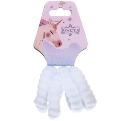 Резинки для волос 4шт «Raili fashion», цвет белый, d-5см (подвес единорог)