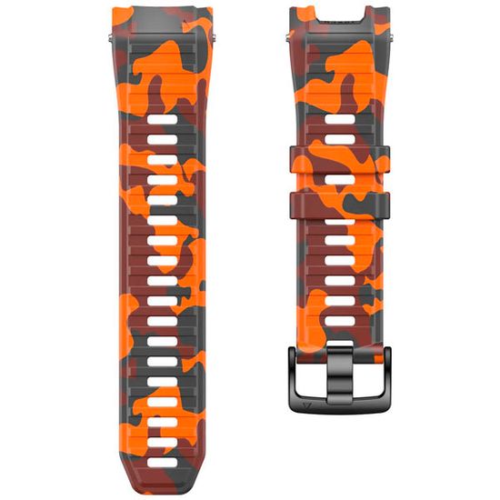 Ремешок 26 мм силиконовый для Garmin Instinct 2X Solar / Instinct 2X Solar Tactical оригинальное быстросъемное крепление Torch (Камуфляж оранжевый)