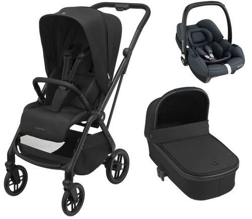 Детская коляска Maxi-Cosi Leona2 Oria 3 в 1 с автокреслом CabrioFix Essential graphite 1204390110 Twillic Black/1507672111 Essential Black