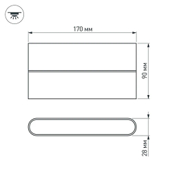 Светильник SP-WALL-FLAT-S170x90-2x6W Day4000 (GR, 120 deg, 230V) (Arlight, IP54 Металл, 3 года) 032413