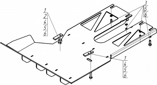 Усиленная защита Motodor бака adblue. 4 мм, сталь. для Mercedes Actros 2008-2020 арт.21207