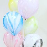 Шар Мрамор (12''/30 см) Голубой, агат, 50 шт.