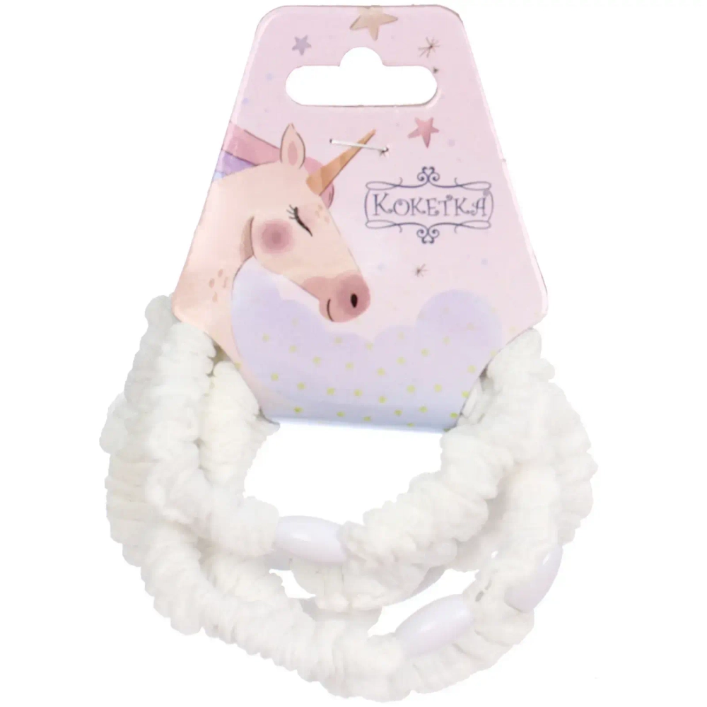 Резинки для волос в наборе, 5шт «МЕЛЛИСА», цвет цвет белый, d-5,5см (Подвес Единорог)●