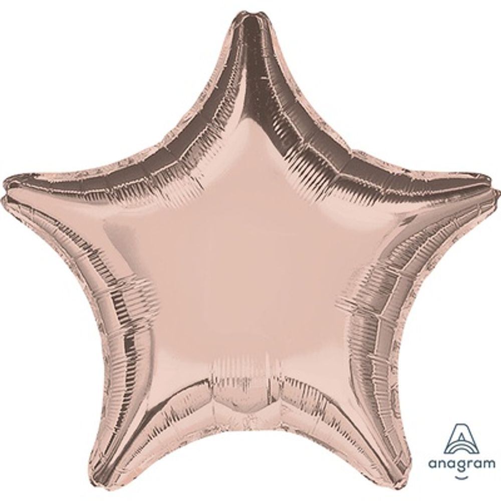 АN Шар Звезда 19" / 48 см, Металлик Rose Gold розовое золото (БГ-15)