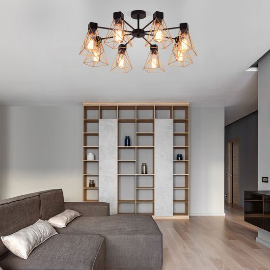 70107/8 / потолочный светильник / черный/латунь