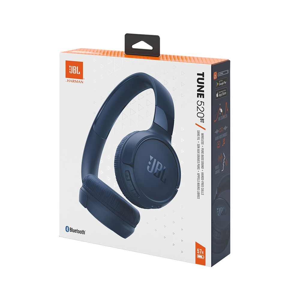 Наушники накладные Bluetooth JBL Tune 520BT, синие