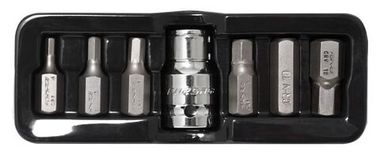 Набор бит HEX с битодержателем,7пр.1/2''(L:30мм,4, 5, 6, 8,10,12мм), в ложементе Forsage F-4075