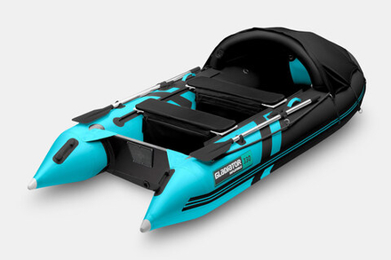 Надувная лодка GLADIATOR C330AL черно-бирюзовый